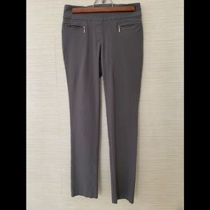 Gray straight leg stretch pants
